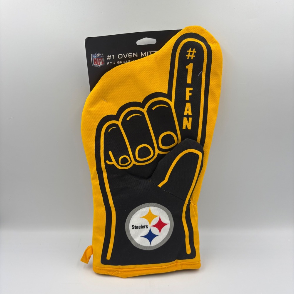 NFL Pittsburgh Steelers #1 Fan Oven Mitt Foam Finger Style Yellow Black Cotton